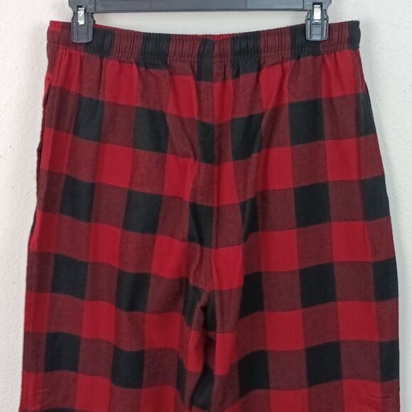 Roundtree & Yorke Men Red and Black Plaid Pajama Set Sz L - Picture 10 of 16
